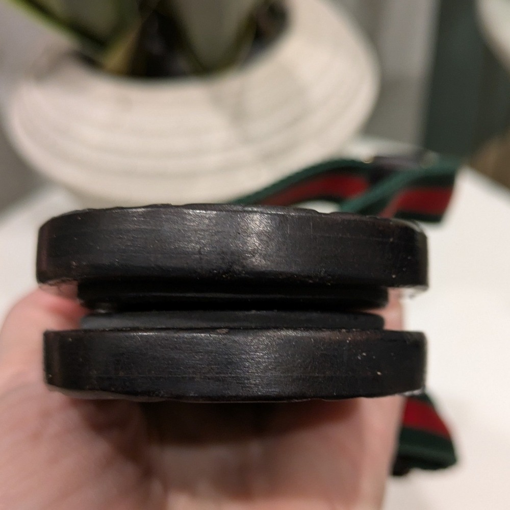 Gucci Flip Flop Thong Sandals Women 37.5 Black Green Red GG Monogram - Picture 12 of 14